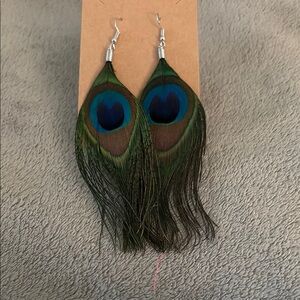 Elegant Peacock Feather Earrings